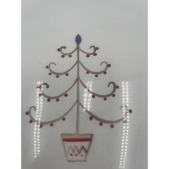 Pfaltzgraff Holiday Gold Round Platter 12" Handpainted Etched Christmas Tree Des - Picture 6 of 6